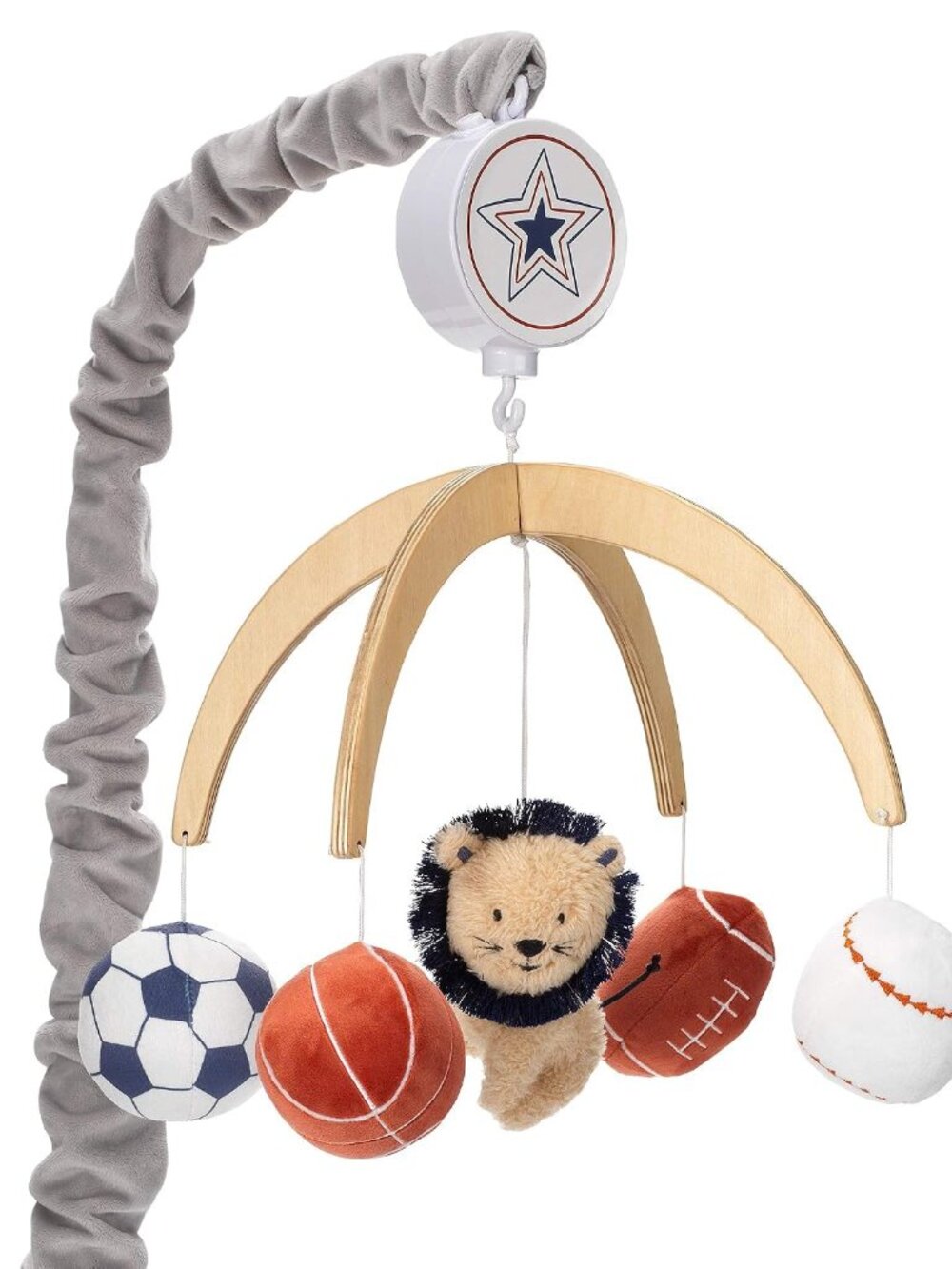 Hall of Fame Lion/Sports Balls Musical Baby Crib Mobile Soother Toy